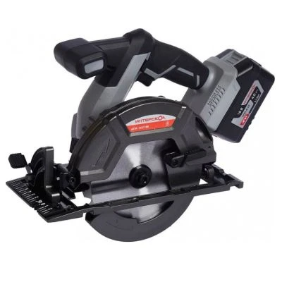 Аккумуляторная дисковая пила ИНТЕРСКОЛ ДПА-165/18В, 18 В, 165 мм, 5000 об/мин, с АКБ 4 Ач и ЗУ (577.4.1.70)