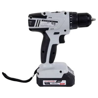 Дрель-шуруповерт ИНТЕРСКОЛ ДА-10/18ЭР 35, 18 В, 1450 об/мин, с 2 АКБ 2 Ач и ЗУ, в кейсе (518.2.2.20)