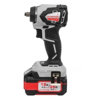 Аккумуляторный ударный гайковерт ИНТЕРСКОЛ ГАУ-250/36ВЭ, 36 В, 250 Нм, 3200 уд/мин, с 2 АКБ 2 Ач и ЗУ, в кейсе (863.2.2.70)