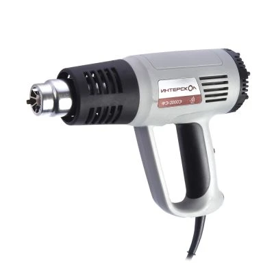 Строительный фен ИНТЕРСКОЛ ФЭ-2000Э, 2000 Вт, 600°С, 500 л/мин, кейс, 4 насадки, 192.0.1.00