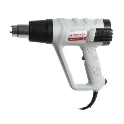 Строительный фен ИНТЕРСКОЛ ФЭ-2000ЭМ,2000 Вт, 600°С, 500 л/мин, кейс, 4 насадки, 385.0.1.00