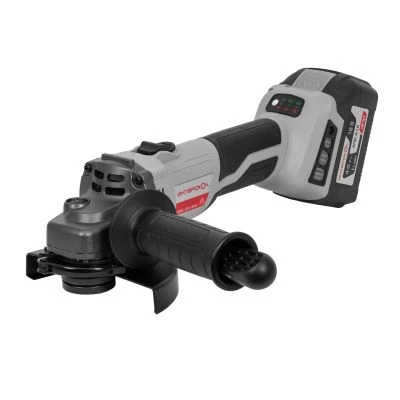 Аккумуляторная угловая шлифмашина ИНТЕРСКОЛ УШМ-125/18ВЭ, 18 В, 125 мм, 8500 об/мин, с АКБ 4 Ач и ЗУ, в кейсе (684.4.1.70)