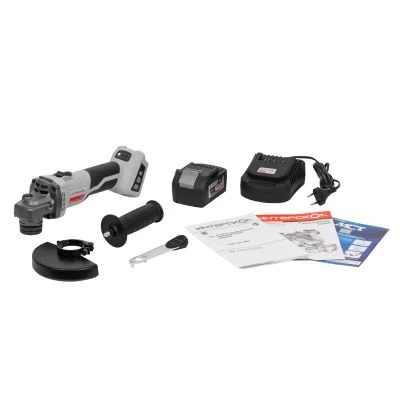 Аккумуляторная угловая шлифмашина ИНТЕРСКОЛ УШМ-125/18ВЭ, 18 В, 125 мм, 8500 об/мин, с АКБ 4 Ач и ЗУ, в кейсе (684.4.1.70)