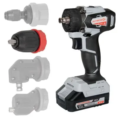 Аккумуляторная дрель-шуруповерт ИНТЕРСКОЛ Комби ДА-13/18ВК 45, 18 В, 1700 об/мин, с 2 АКБ 2 Ач и ЗУ, в кейсе (575.2.2.77)