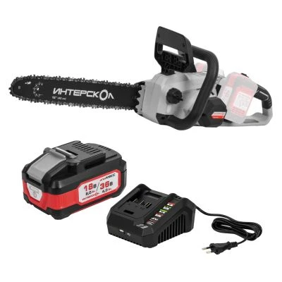 Аккумуляторная цепная пила ИНТЕРСКОЛ ПЦА-16/36В, 36 В, 40 см, с АКБ 4 Ач и ЗУ (825.0.0.70-B4C)