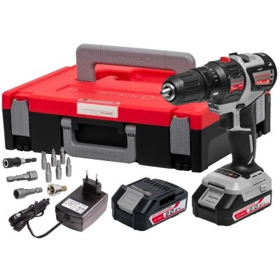 Дрель-шуруповерт ИНТЕРСКОЛ ДА-10/18В 44 МультиМАКС18, 18 В, 1450 об/мин, c 2 АКБ 2 Ач и ЗУ, в кейсе + биты (755.2.1.47)