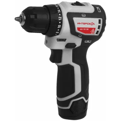 Аккумуляторная дрель-шуруповерт ИНТЕРСКОЛ МиниМАКС ДА-10/12В 36, 12 В, 1450 об/мин, с 2 АКБ 2 Ач и ЗУ (687.2.2.70)