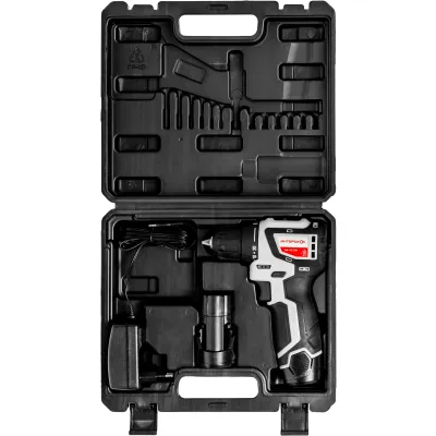 Аккумуляторная дрель-шуруповерт ИНТЕРСКОЛ МиниМАКС ДА-10/12В 36, 12 В, 1450 об/мин, с 2 АКБ 2 Ач и ЗУ (687.2.2.70)