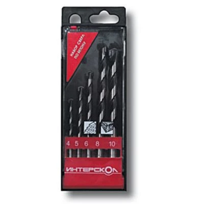 Набор сверл ИНТЕРСКОЛ по бетону, 4/5/6/8/10 мм, 5 шт. (2039300400000)