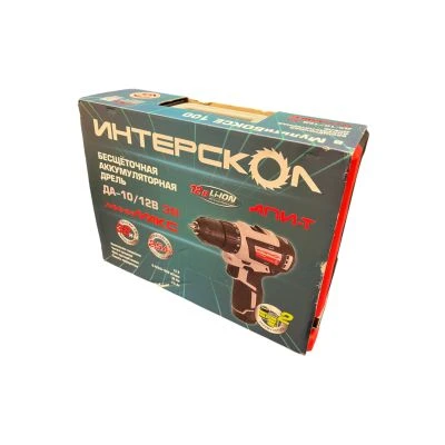 Аккумуляторная дрель-шуруповерт ИНТЕРСКОЛ МиниМАКС ДА-10/12В 38, 12 В, 1550 об/мин, с 2 АКБ 2.5 Ач и ЗУ, в кейсе (УЦЕНЕННЫЙ ТОВАР) (757.2.2.46/U)