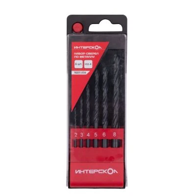 Набор сверл ИНТЕРСКОЛ по металлу, 2-8 мм, 6 шт. (18201.006)