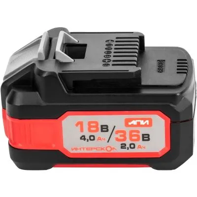 Аккумуляторный слайдерный блок ИНТЕРСКОЛ АПИ-4(2)/18(36)И, Li-Ion, 18/36 В, 4/2 Ач, 1 шт. (2400.204)