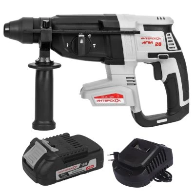 Аккумуляторный перфоратор ИНТЕРСКОЛ ПА-28/18ВM, 18 В, 2.8 Дж, 5300 уд/мин, с АКБ 2 Ач и ЗУ, в кейсе (732.0.0.70-B2C)