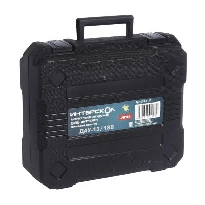 Дрель-шуруповерт ИНТЕРСКОЛ ДАУ-13/18В 60, 18 В, 2000 об/мин, 30000 уд/мин, без АКБ и ЗУ, в кейсе (574.0.0.70)
