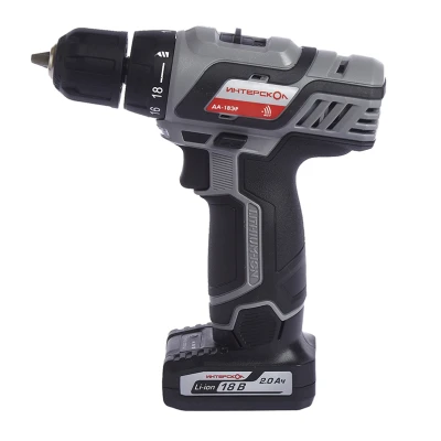 Аккумуляторная дрель-шуруповерт ИНТЕРСКОЛ ДА-18ЭР, 18 В, 1400 об/мин, с 2 АКБ 2 Ач и ЗУ (436.2.2.20)