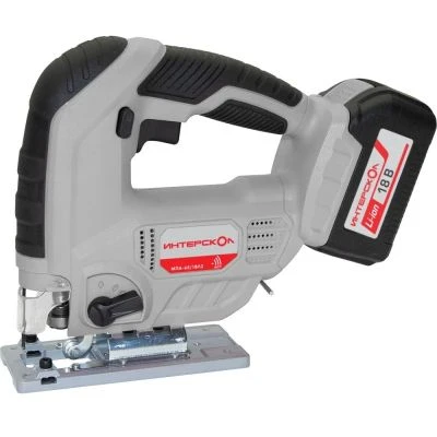Аккумуляторный лобзик ИНТЕРСКОЛ МПА-65/18Л2, 18 В, 3000 ход/мин, 19 мм, с 2 АКБ 2 Ач и ЗУ, в кейсе (630.2.2.70)