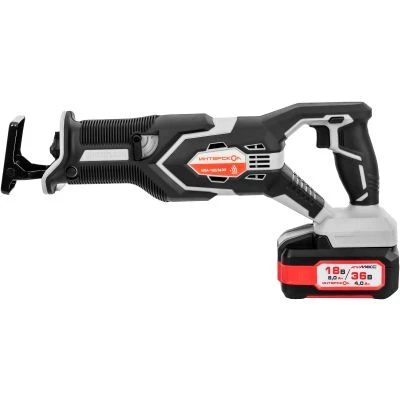 Аккумуляторная сабельная пила ИНТЕРСКОЛ НПА-200/36В, 36 В, 3000 ход/мин, 26 мм, с 2 АКБ 2 Ач и ЗУ, в кейсе (833.2.2.70)