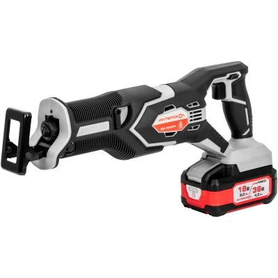 Аккумуляторная сабельная пила ИНТЕРСКОЛ НПА-200/36В, 36 В, 3000 ход/мин, 26 мм, с 2 АКБ 2 Ач и ЗУ, в кейсе (833.2.2.70)