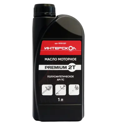Масло моторное ИНТЕРСКОЛ Premium, 2-х тактное, полусинтетическое, 1000 мл (90101.001)