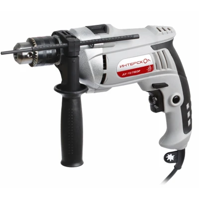 Ударная дрель ИНТЕРСКОЛ ДУ-13/750ЭР, 750 Вт, 2800 об/мин, 45000 уд/мин (546.1.0.00)