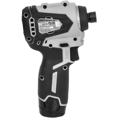 Аккумуляторный ударный шуруповерт ИНТЕРСКОЛ ШАУ-220/12ВЭ, 12 В, 220 Нм, 3200 уд/мин, с 2 АКБ 2 Ач и ЗУ, в кейсе (803.2.2.70)