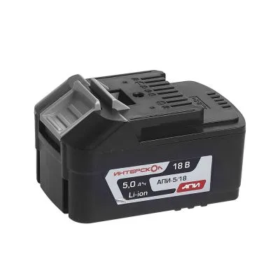 Аккумуляторный слайдерный блок ИНТЕРСКОЛ АПИ-5/18, Li-Ion, 18 В, 5 Ач, 1 шт. (2400.022)