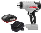 Бесщеточный аккумуляторный строительный фен ИНТЕРСКОЛ ФЭА-200/18В, 550°С, 200 л/мин, с АКБ 4 Ач и ЗУ, 764.0.0.70