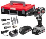 Дрель-шуруповерт ИНТЕРСКОЛ ДАУ-10/18В 44, 18 В, 1650 об/мин, 21000 уд/мин, c 2 АКБ 2 Ач и ЗУ, в кейсе + биты (755.2.2.47)