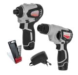 Набор аккумуляторного инструмента ИНТЕРСКОЛ 12 В: перфоратор ПА-12/12В + шуруповерт ШАУ-220/12ВЭ + 4 бура, с 2 АКБ 2 Ач и ЗУ