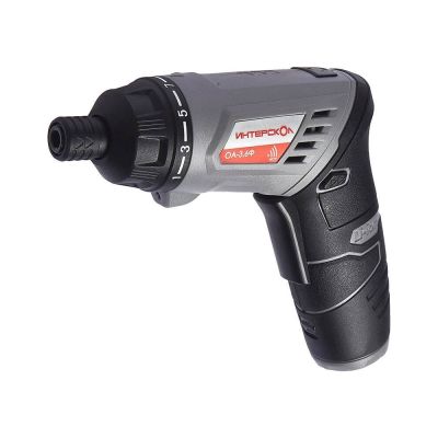 Аккумуляторная отвертка ИНТЕРСКОЛ ОА-3,6Ф, 3.6 В, 5 Н·м, 200 об/мин, 1 АКБ, 1.3 Ач, ЗУ, 433.0.2.00