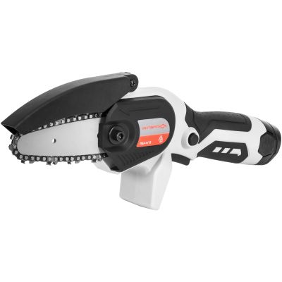 Аккумуляторная цепная пила ИНТЕРСКОЛ ПЦА-4/12, 12 В, 10 см, с 2 АКБ 2 Ач и ЗУ (811.2.2.70)