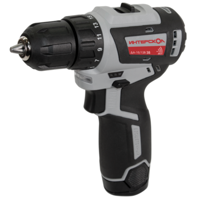 Аккумуляторная дрель-шуруповерт ИНТЕРСКОЛ МиниМАКС ДА-10/12В 38, 12 В, 1550 об/мин, с 2 АКБ 2.5 Ач и ЗУ, в кейсе (757.2.2.45)