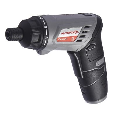 Аккумуляторная отвертка ИНТЕРСКОЛ ОА-3,6Ф, 3.6 В, 5 Н·м, 200 об/мин, 1 АКБ 1.3 Ач и ЗУ, в кейсе, 433.0.1.00