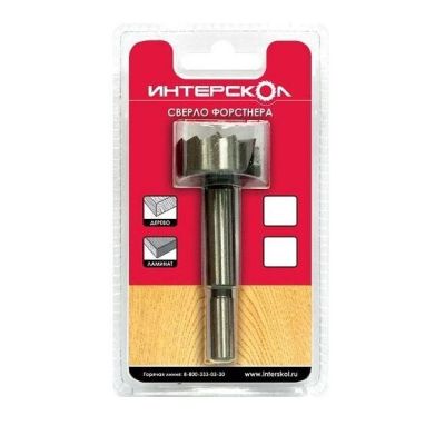 Сверло Форстнера по дереву ИНТЕРСКОЛ , 25 мм, 1 шт. (0310.052)
