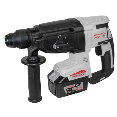 Аккумуляторный перфоратор ИНТЕРСКОЛ ПА-24/18ВM, 18 В, 2.6 Дж, 5300 уд/мин, с АКБ 4 Ач и ЗУ (730.4.1.70)