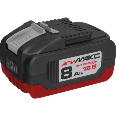 Аккумуляторный слайдерный блок ИНТЕРСКОЛ АПИ МАКС 8,0/18И, Li-Ion, 18 В, 8 Ач, 1 шт. (2400.108)