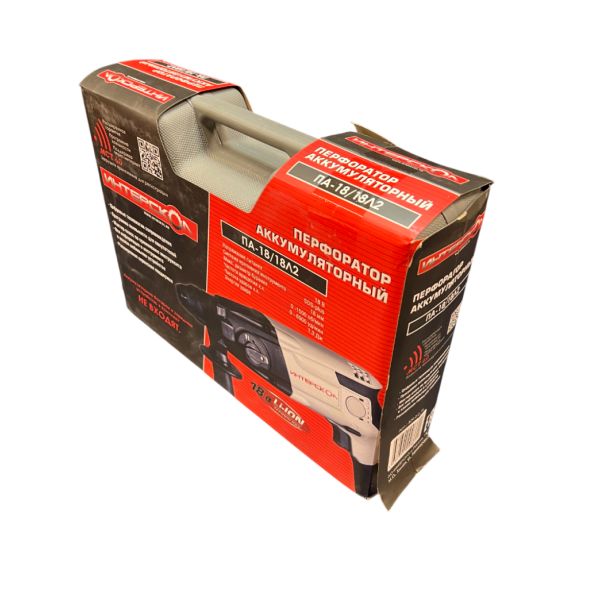 Аккумуляторный перфоратор ИНТЕРСКОЛ ПА-18/18Л2, 18 В, 1.3 Дж, 6900 уд/мин, без АКБ и ЗУ, в кейсе (УЦЕНЕННЫЙ ТОВАР) (329.0.0.74/U)