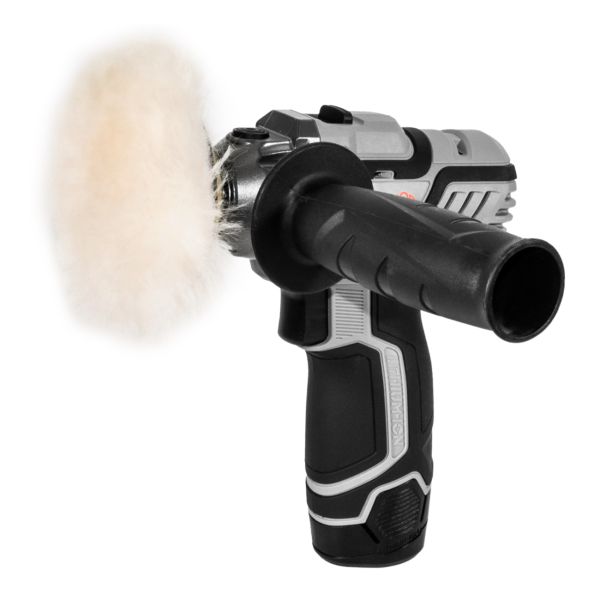 Аккумуляторная полировальная машина ИНТЕРСКОЛ АПМ-76/12Э, 12 В, 76 мм, 8300 об/мин, с 2 АКБ 2 Ач и ЗУ, в кейсе, 806.2.2.70