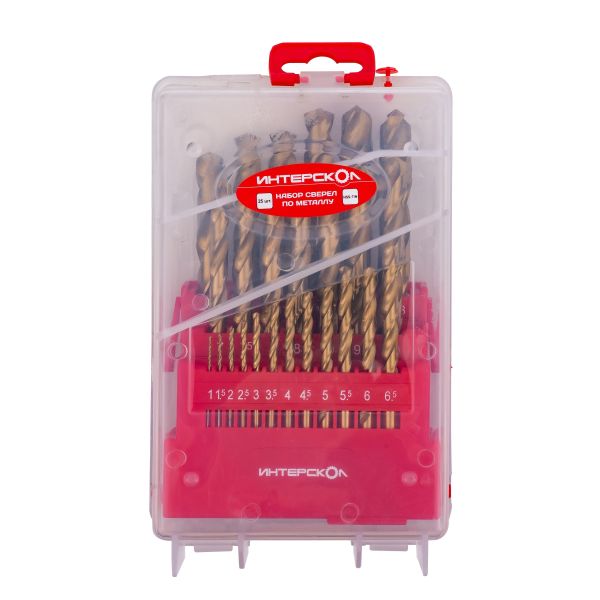 Набор сверл ИНТЕРСКОЛ по металлу, 1-13 мм, 25 шт. (18301.025)