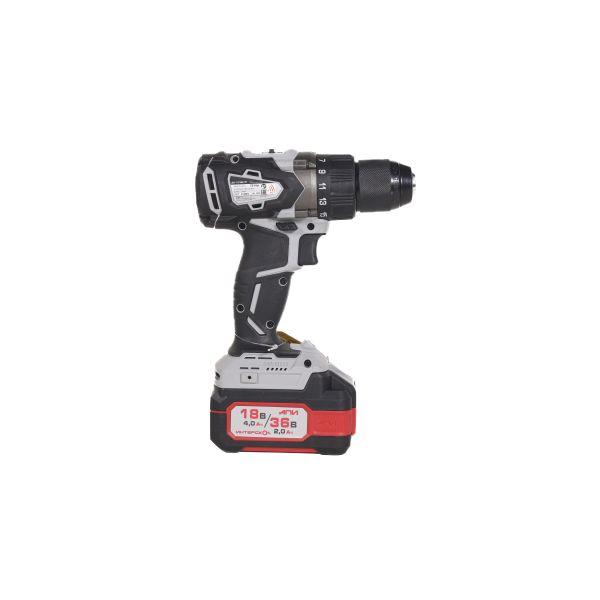 Аккумуляторная дрель-шуруповерт ИНТЕРСКОЛ ДА-13/36В 70, 36 В, 1900 об/мин, с 2 АКБ 2 Ач и ЗУ, в кейсе (814.2.2.70)