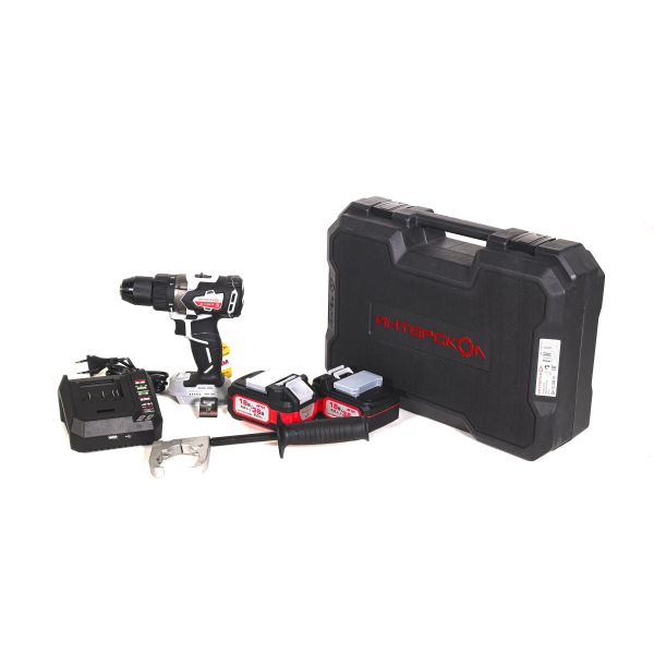 Аккумуляторная дрель-шуруповерт ИНТЕРСКОЛ ДА-13/36В 70, 36 В, 1900 об/мин, с 2 АКБ 2 Ач и ЗУ, в кейсе (814.2.2.70)