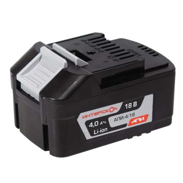 Аккумуляторный слайдерный блок ИНТЕРСКОЛ АПИ-4/18И, Li-Ion, 18 В, 4 Ач, 1 шт. (2400.121)