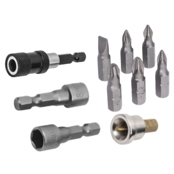 Дрель-шуруповерт ИНТЕРСКОЛ ДА-10/18В 44 МультиМАКС 18, 18 В, 1450 об/мин, c 2 АКБ 2 Ач и ЗУ, + Набор бит в подарок (755.2.1.48)