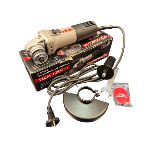 Угловая шлифмашина ИНТЕРСКОЛ УШМ-125/650, 650 Вт, 125 мм, 11000 об/мин, (УЦЕНЕННЫЙ ТОВАР) (826.0.0.70/U)