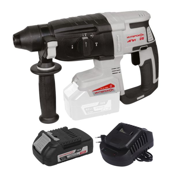 Аккумуляторный перфоратор ИНТЕРСКОЛ ПА-26/18ВM, 18 В, 2.8 Дж, 5300 уд/мин, с АКБ 2 Ач и ЗУ, в кейсе (731.0.0.70-B2C)