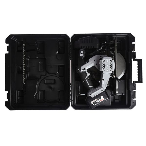 Аккумуляторная дисковая пила ИНТЕРСКОЛ ДПА-165/18В, 18 В, 165 мм, 5000 об/мин, с АКБ 4 Ач и ЗУ (577.4.1.70)