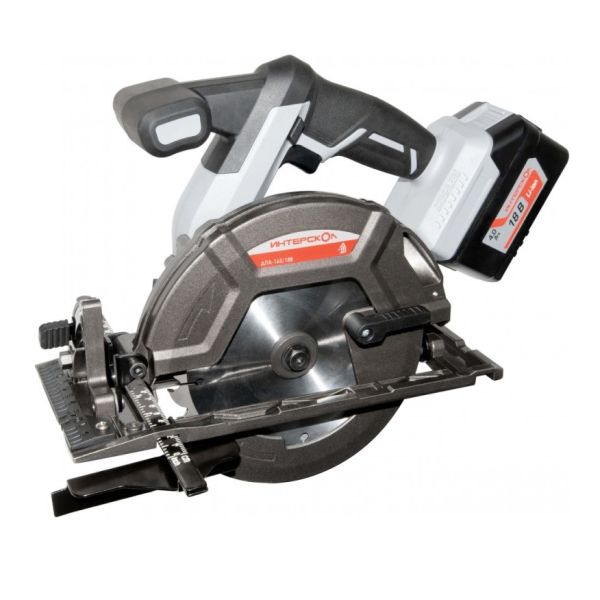 Аккумуляторная дисковая пила ИНТЕРСКОЛ ДПА-165/18В, 18 В, 165 мм, 5000 об/мин, с АКБ 4 Ач и ЗУ (577.4.1.70)