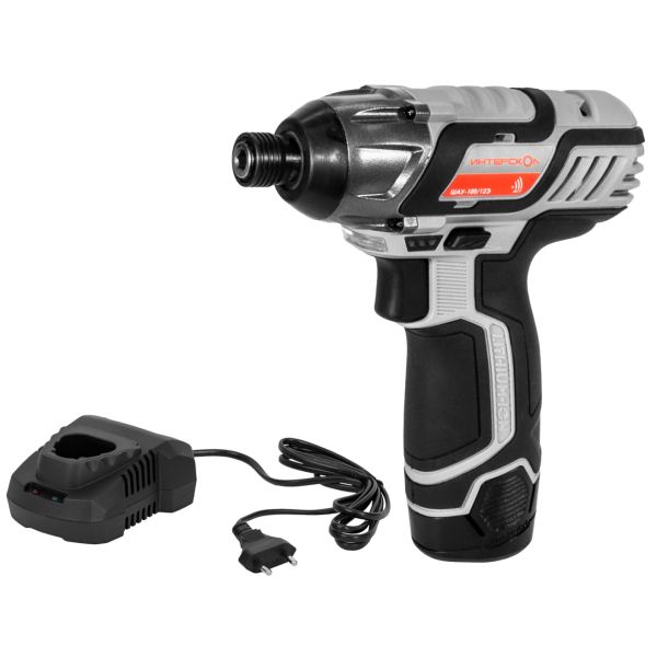 Аккумуляторный ударный шуруповерт ИНТЕРСКОЛ ШАУ-100/12Э, 12 В, 100 Нм, 3000 уд/мин, с АКБ 2 Ач и ЗУ (808.0.0.70-B2C)