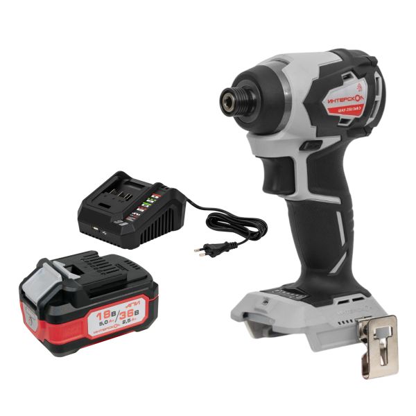 Ударный шуруповерт ИНТЕРСКОЛ ШАУ-250/36ВЭ 250, 36 В, 250 Нм, 4500 уд/мин, с АКБ 2.5 Ач и ЗУ (862.0.0.70-B25C)