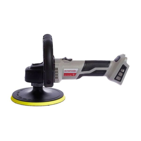 Аккумуляторная полировальная машина ИНТЕРСКОЛ УПМ-180/18ВЭ,, 18 В, 180 мм, 2200 об/мин, с АКБ 2 Ач и ЗУ (642.1.0.70-B2C)